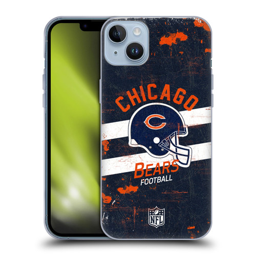 NFL Chicago Bears Logo Art Helmet Distressed Soft Gel Case for Apple iPhone 14 Plus