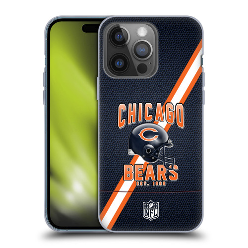 NFL Chicago Bears Logo Art Football Stripes Soft Gel Case for Apple iPhone 14 Pro