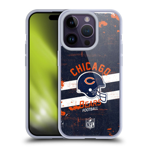 NFL Chicago Bears Logo Art Helmet Distressed Soft Gel Case for Apple iPhone 14 Pro
