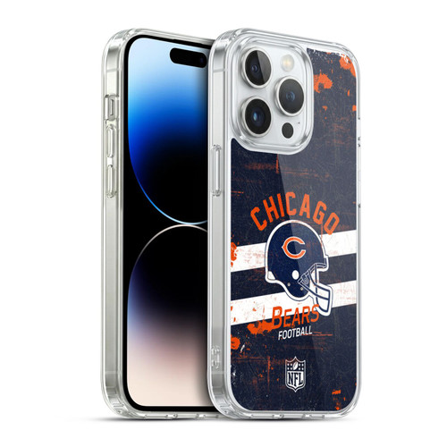 NFL Chicago Bears Logo Art Helmet Distressed Soft Gel Case for Apple iPhone 14 Pro & MagSafe
