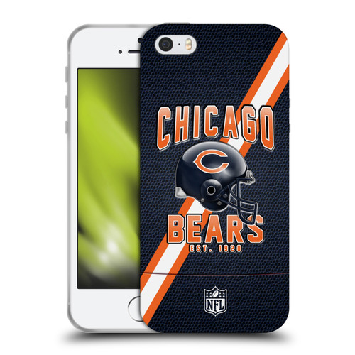 NFL Chicago Bears Logo Art Football Stripes Soft Gel Case for Apple iPhone 5 / 5s / iPhone SE 2016
