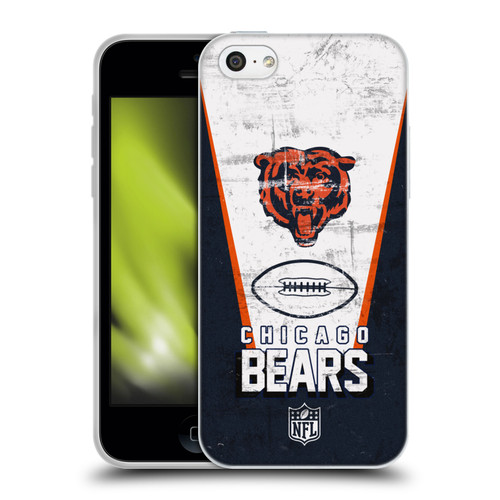 NFL Chicago Bears Logo Art Banner Soft Gel Case for Apple iPhone 5c