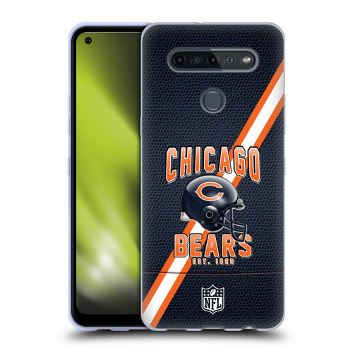 NFL Chicago Bears Logo Art Football Stripes Soft Gel Case for LG K51S