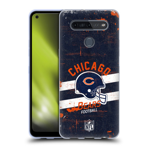 NFL Chicago Bears Logo Art Helmet Distressed Soft Gel Case for LG K51S