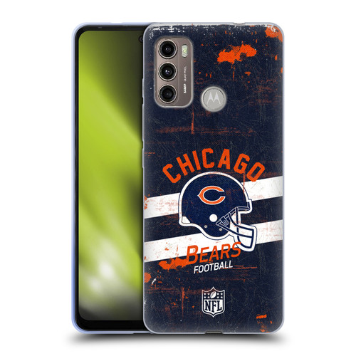 NFL Chicago Bears Logo Art Helmet Distressed Soft Gel Case for Motorola Moto G60 / Moto G40 Fusion