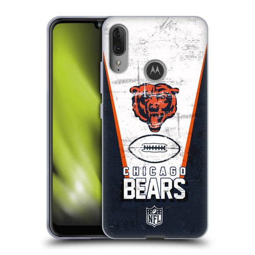 NFL Chicago Bears Logo Art Banner Soft Gel Case for Motorola Moto E6 Plus