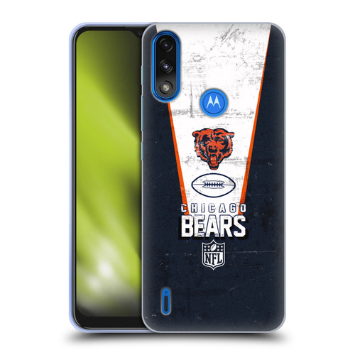 NFL Chicago Bears Logo Art Banner Soft Gel Case for Motorola Moto E7 Power / Moto E7i Power