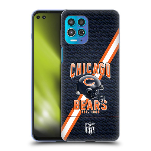 NFL Chicago Bears Logo Art Football Stripes Soft Gel Case for Motorola Moto G100