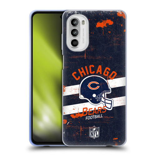 NFL Chicago Bears Logo Art Helmet Distressed Soft Gel Case for Motorola Moto G52