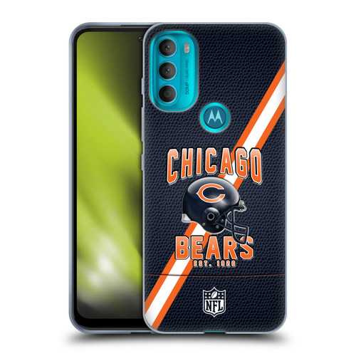 NFL Chicago Bears Logo Art Football Stripes Soft Gel Case for Motorola Moto G71 5G