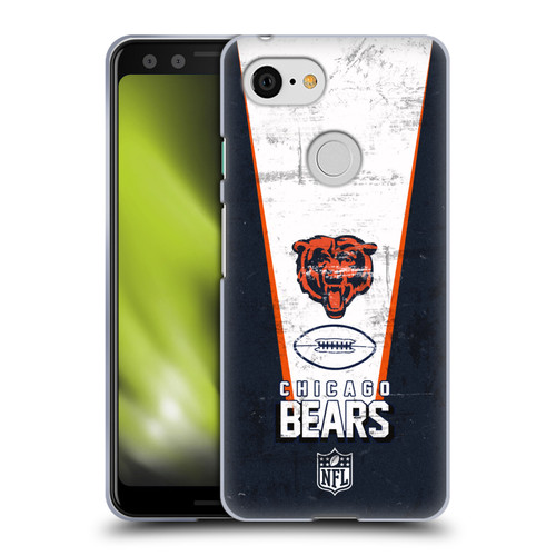 NFL Chicago Bears Logo Art Banner Soft Gel Case for Google Pixel 3