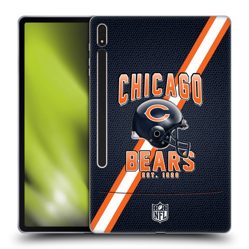 NFL Chicago Bears Logo Art Football Stripes Soft Gel Case for Samsung Galaxy Tab S8 Plus