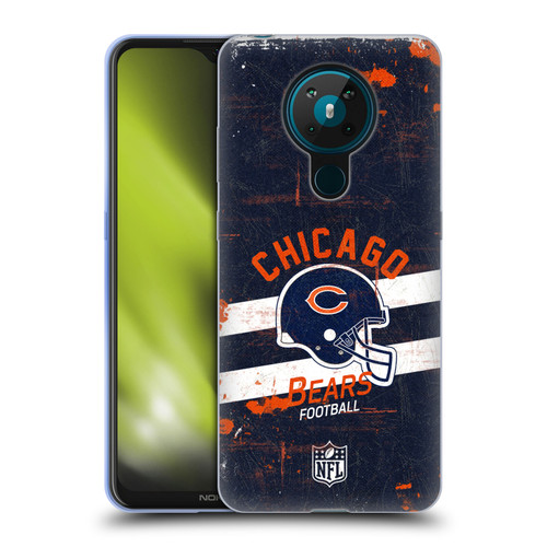 NFL Chicago Bears Logo Art Helmet Distressed Soft Gel Case for Nokia 5.3