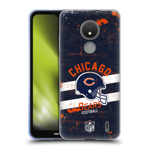 NFL Chicago Bears Logo Art Helmet Distressed Soft Gel Case for Nokia C21