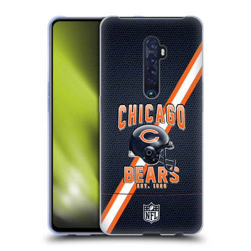NFL Chicago Bears Logo Art Football Stripes Soft Gel Case for OPPO Reno 2