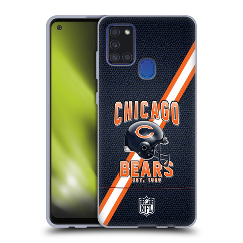 NFL Chicago Bears Logo Art Football Stripes Soft Gel Case for Samsung Galaxy A21s (2020)