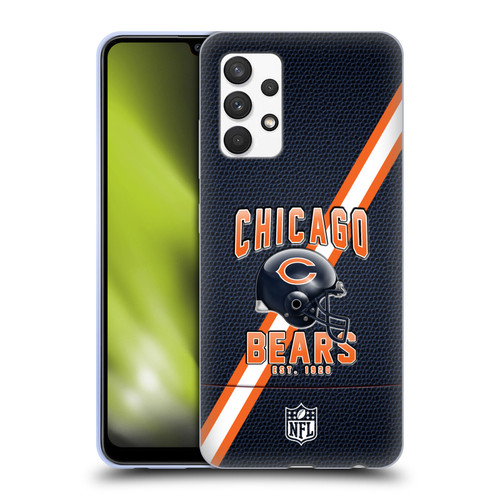 NFL Chicago Bears Logo Art Football Stripes Soft Gel Case for Samsung Galaxy A32 (2021)
