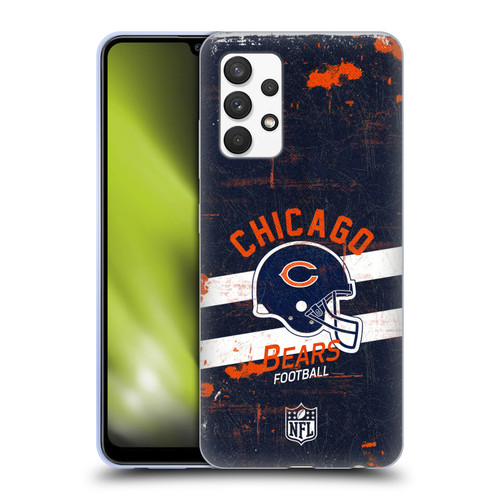 NFL Chicago Bears Logo Art Helmet Distressed Soft Gel Case for Samsung Galaxy A32 (2021)