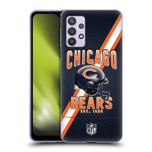 NFL Chicago Bears Logo Art Football Stripes Soft Gel Case for Samsung Galaxy A32 5G / M32 5G (2021)