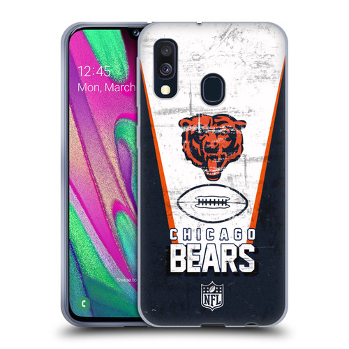 NFL Chicago Bears Logo Art Banner Soft Gel Case for Samsung Galaxy A40 (2019)