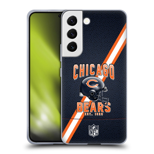 NFL Chicago Bears Logo Art Football Stripes Soft Gel Case for Samsung Galaxy S22 5G