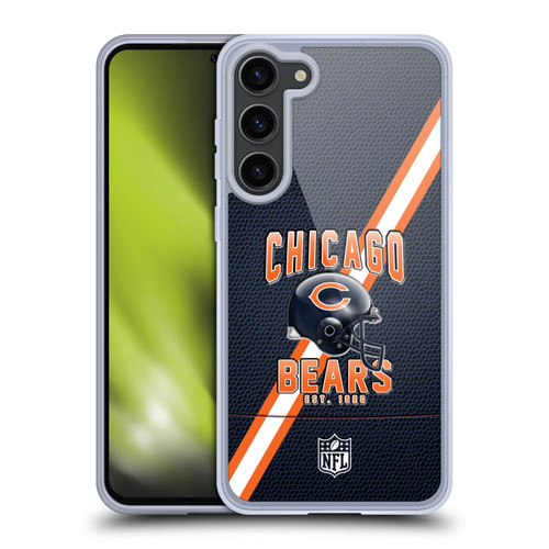 NFL Chicago Bears Logo Art Football Stripes Soft Gel Case for Samsung Galaxy S23+ 5G