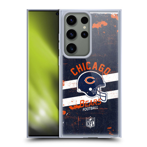 NFL Chicago Bears Logo Art Helmet Distressed Soft Gel Case for Samsung Galaxy S23 Ultra 5G