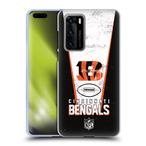 NFL Cincinnati Bengals Logo Art Banner Soft Gel Case for Huawei P40 5G