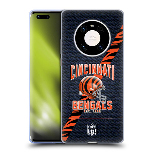 NFL Cincinnati Bengals Logo Art Football Stripes Soft Gel Case for Huawei Mate 40 Pro 5G