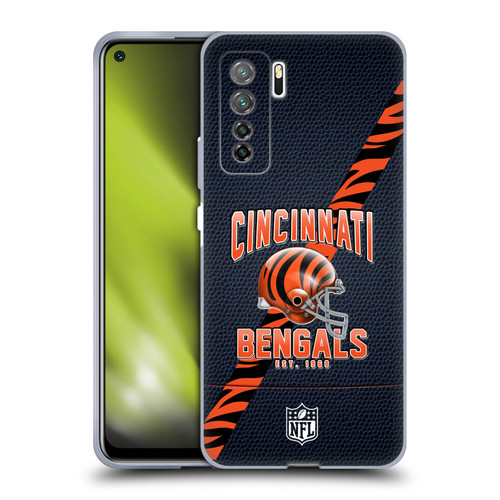 NFL Cincinnati Bengals Logo Art Football Stripes Soft Gel Case for Huawei Nova 7 SE/P40 Lite 5G
