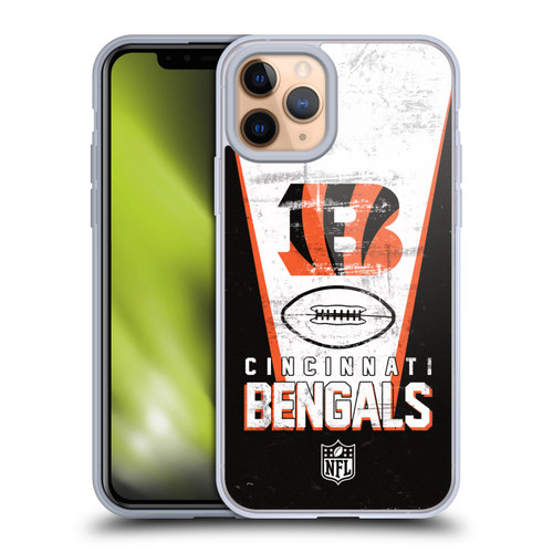 NFL Cincinnati Bengals Logo Art Banner Soft Gel Case for Apple iPhone 11 Pro