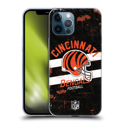 NFL Cincinnati Bengals Logo Art Helmet Distressed Soft Gel Case for Apple iPhone 12 Pro Max