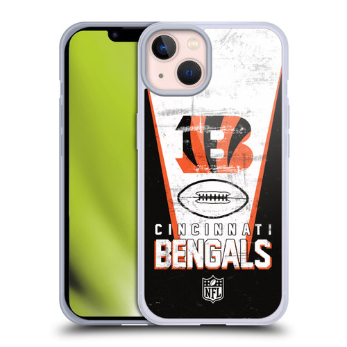NFL Cincinnati Bengals Logo Art Banner Soft Gel Case for Apple iPhone 13