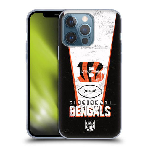 NFL Cincinnati Bengals Logo Art Banner Soft Gel Case for Apple iPhone 13 Pro