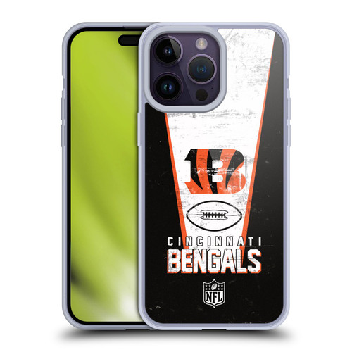 NFL Cincinnati Bengals Logo Art Banner Soft Gel Case for Apple iPhone 14 Pro Max
