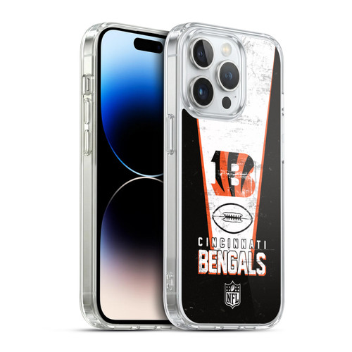 NFL Cincinnati Bengals Logo Art Banner Soft Gel Case for Apple iPhone 14 Pro & MagSafe