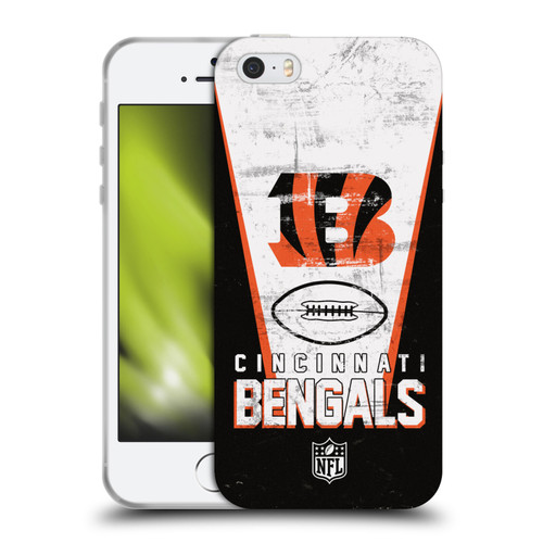 NFL Cincinnati Bengals Logo Art Banner Soft Gel Case for Apple iPhone 5 / 5s / iPhone SE 2016