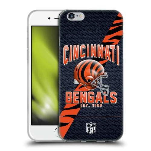 NFL Cincinnati Bengals Logo Art Football Stripes Soft Gel Case for Apple iPhone 6 / iPhone 6s