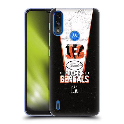 NFL Cincinnati Bengals Logo Art Banner Soft Gel Case for Motorola Moto E7 Power / Moto E7i Power