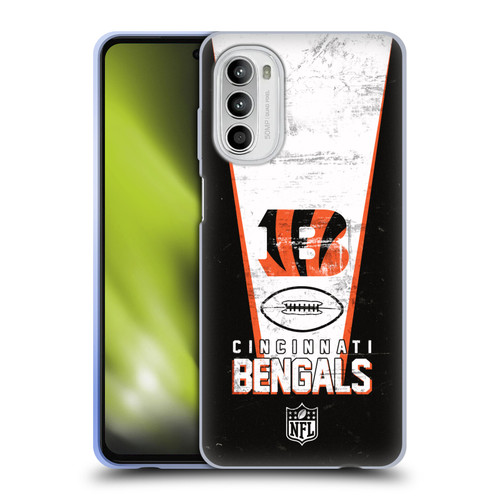 NFL Cincinnati Bengals Logo Art Banner Soft Gel Case for Motorola Moto G52