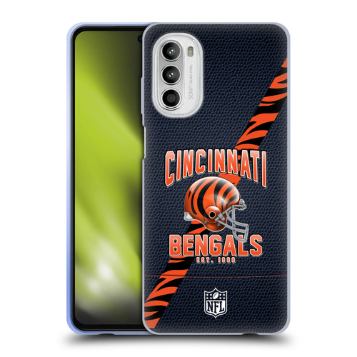 NFL Cincinnati Bengals Logo Art Football Stripes Soft Gel Case for Motorola Moto G52