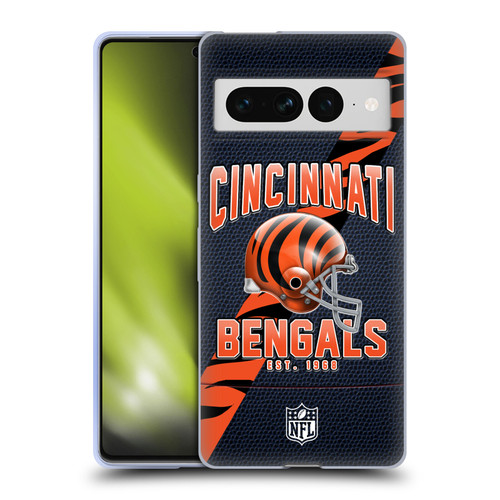 NFL Cincinnati Bengals Logo Art Football Stripes Soft Gel Case for Google Pixel 7 Pro