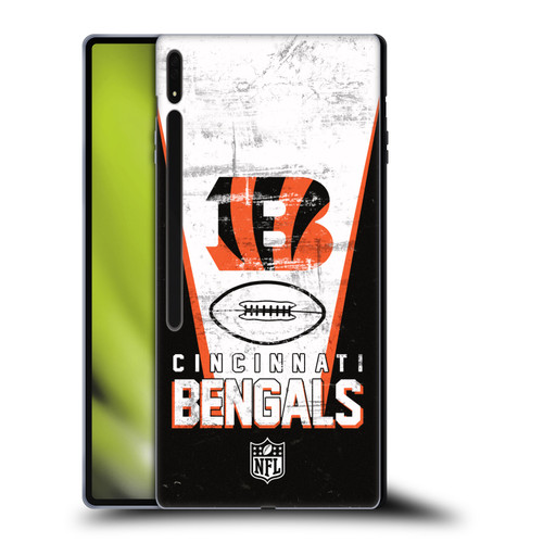 NFL Cincinnati Bengals Logo Art Banner Soft Gel Case for Samsung Galaxy Tab S8 Ultra
