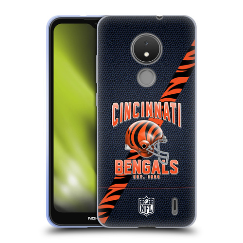 NFL Cincinnati Bengals Logo Art Football Stripes Soft Gel Case for Nokia C21