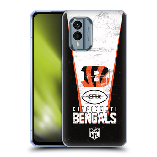NFL Cincinnati Bengals Logo Art Banner Soft Gel Case for Nokia X30