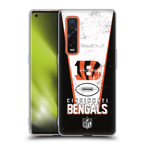 NFL Cincinnati Bengals Logo Art Banner Soft Gel Case for OPPO Find X2 Pro 5G