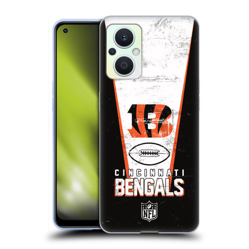 NFL Cincinnati Bengals Logo Art Banner Soft Gel Case for OPPO Reno8 Lite