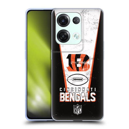 NFL Cincinnati Bengals Logo Art Banner Soft Gel Case for OPPO Reno8 Pro