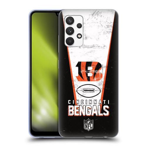 NFL Cincinnati Bengals Logo Art Banner Soft Gel Case for Samsung Galaxy A32 (2021)