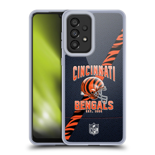 NFL Cincinnati Bengals Logo Art Football Stripes Soft Gel Case for Samsung Galaxy A33 5G (2022)